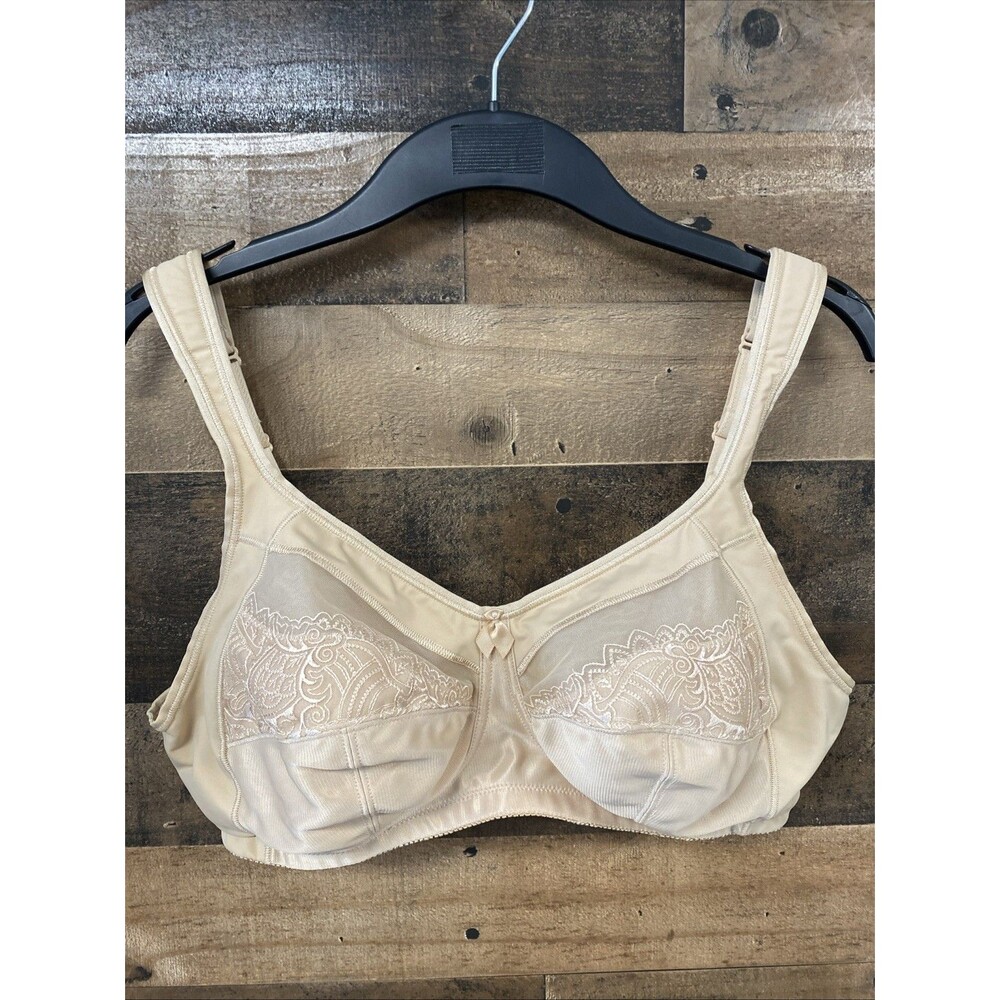 40B Amoena Isadora SB 0948 Wirefree Mastectomy Breast Form Support Bra Beige